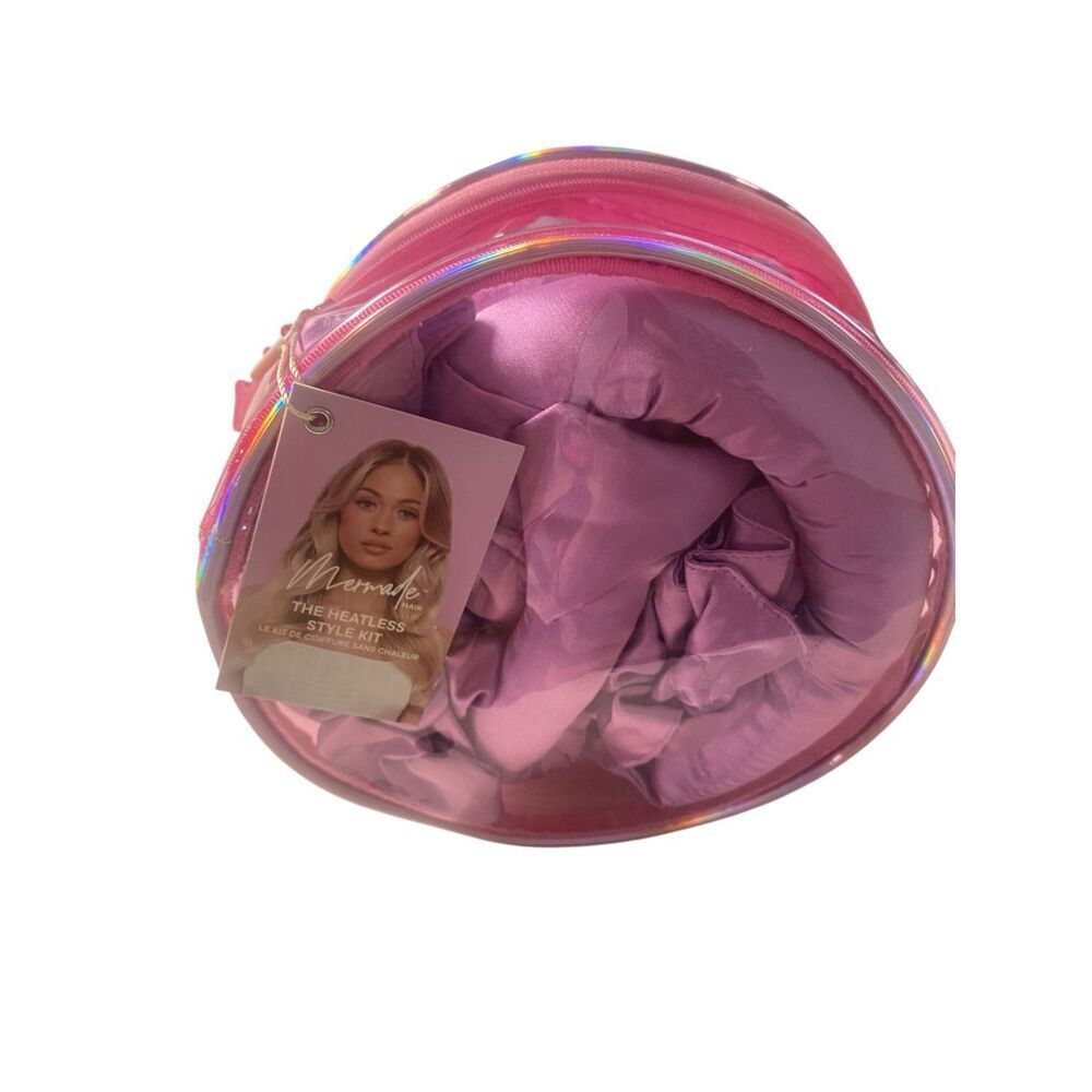 Mermade Hair Heatless Style Kit Satin Curling Set Pillow‎ Tube & Scrunchies